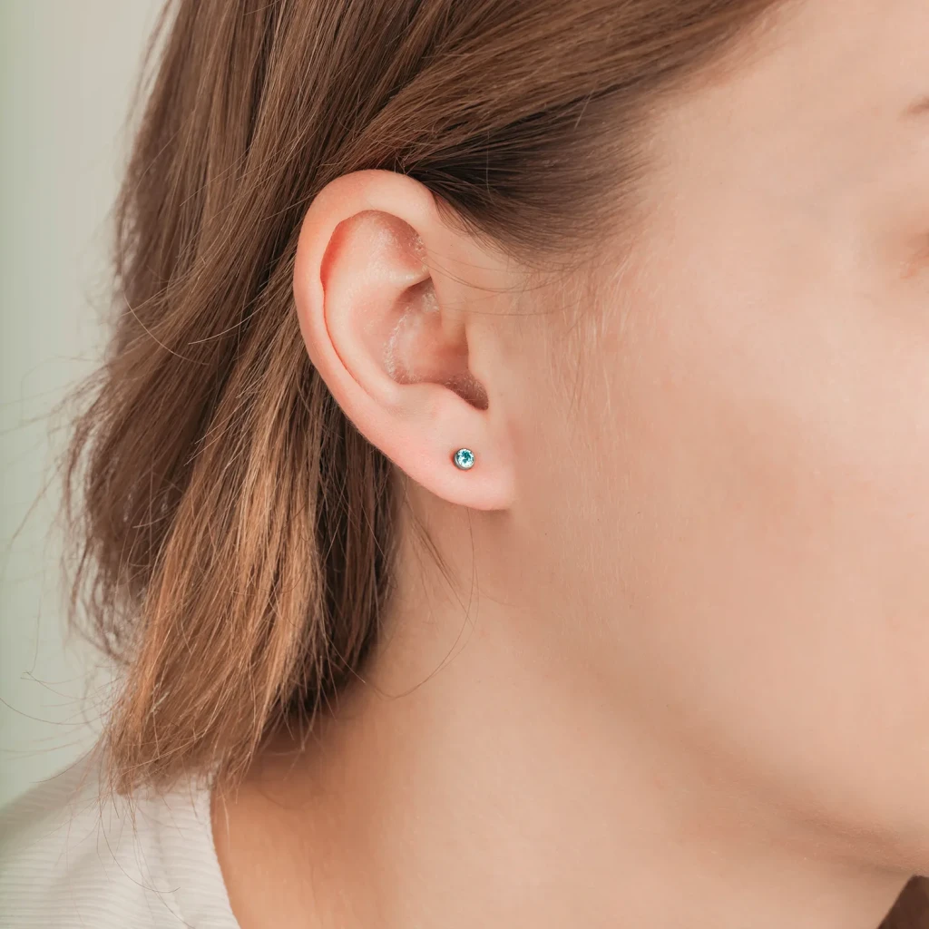 Пусеты Cubic zirconia Aquamarine Fiore Luna SWE0128 A S