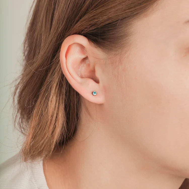 Пусеты Cubic zirconia Aquamarine Fiore Luna SWE0128 A S