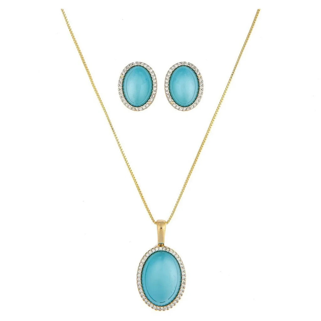 Комплект Possebon pearl blue sky agate S3527.21 B/G