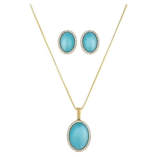 Комплект Possebon pearl blue sky agate S3527.21 B/G