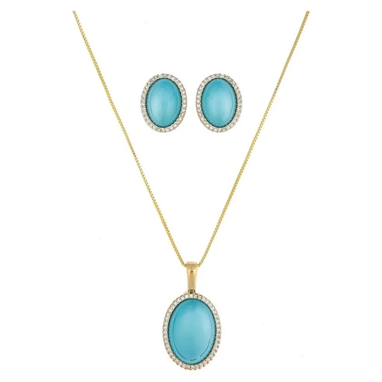 Комплект Possebon pearl blue sky agate S3527.21 B/G