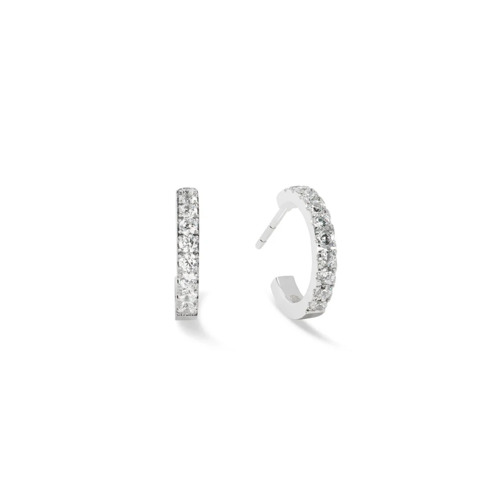 Серьги Coeur de Lion Hoop Crystal-Silver 15мм 0146/23-1817