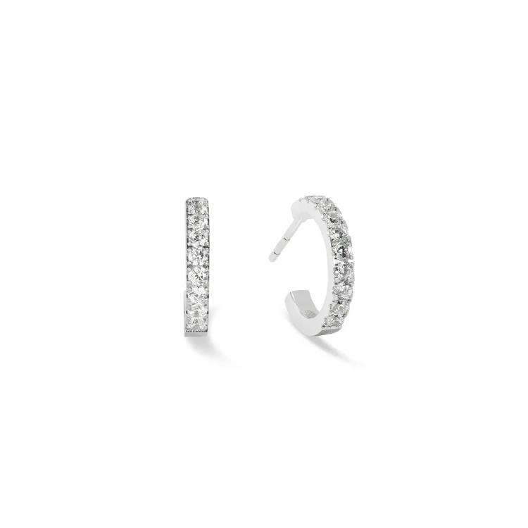 Серьги Coeur de Lion Hoop Crystal-Silver 15мм 0146/23-1817