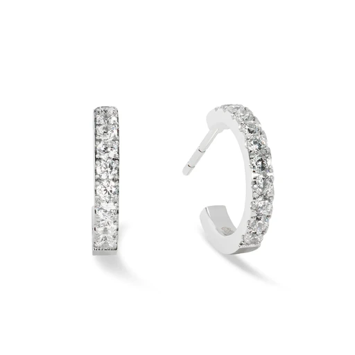 Серьги Coeur de Lion Hoop Crystal-Silver 15мм 0146/23-1817