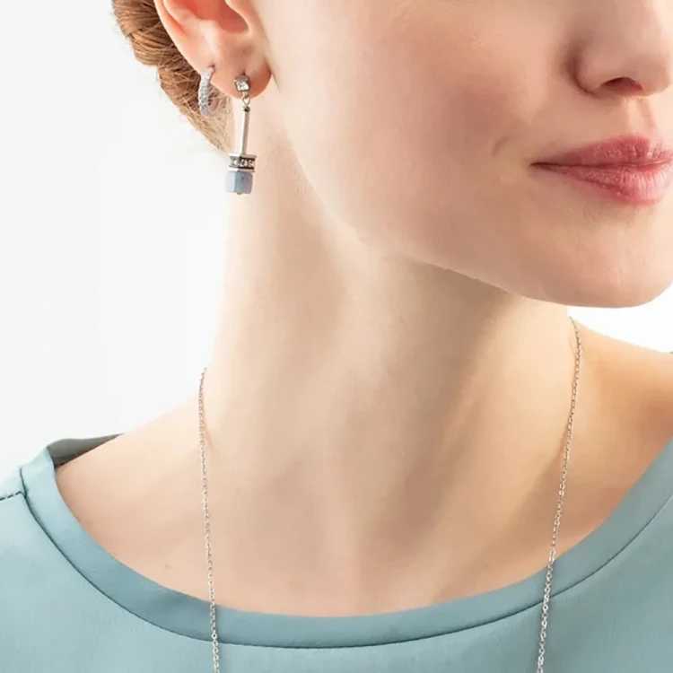 Серьги Coeur de Lion Hoop Crystal-Silver 15мм 0146/23-1817