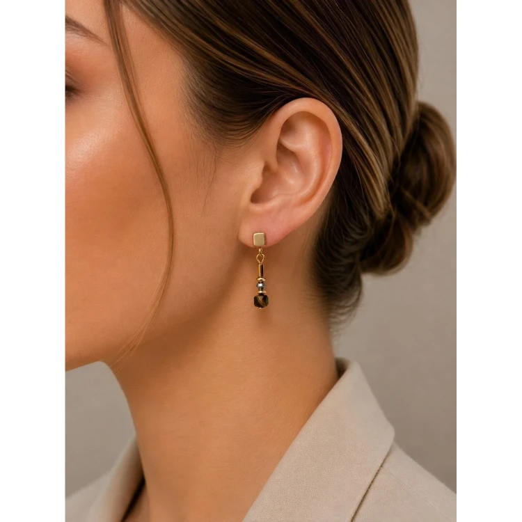 Серьги Coeur de Lion Brown-Gold 3048/21-1116