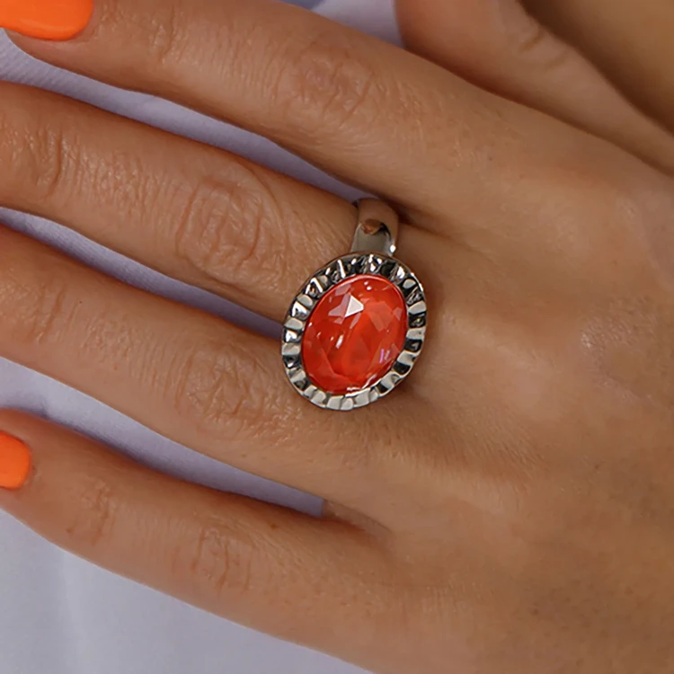 Кольцо Qudo TIVOLA UNICA big (S/P) Crystal orange ignite 60 688423