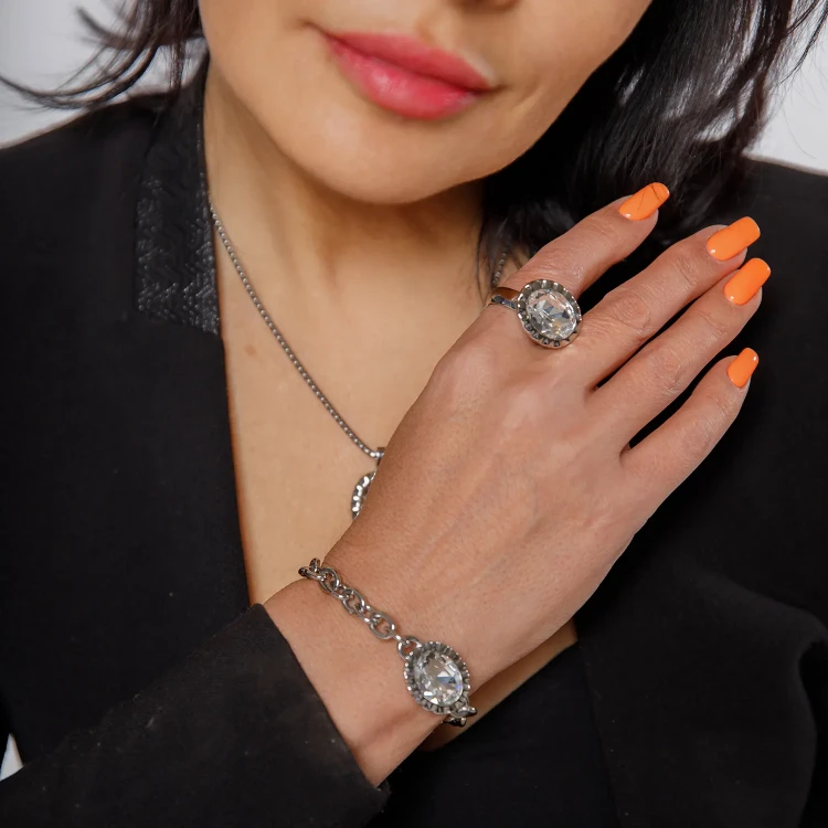 Кольцо Qudo TIVOLA UNICA big (S/P) Crystal 56 686693