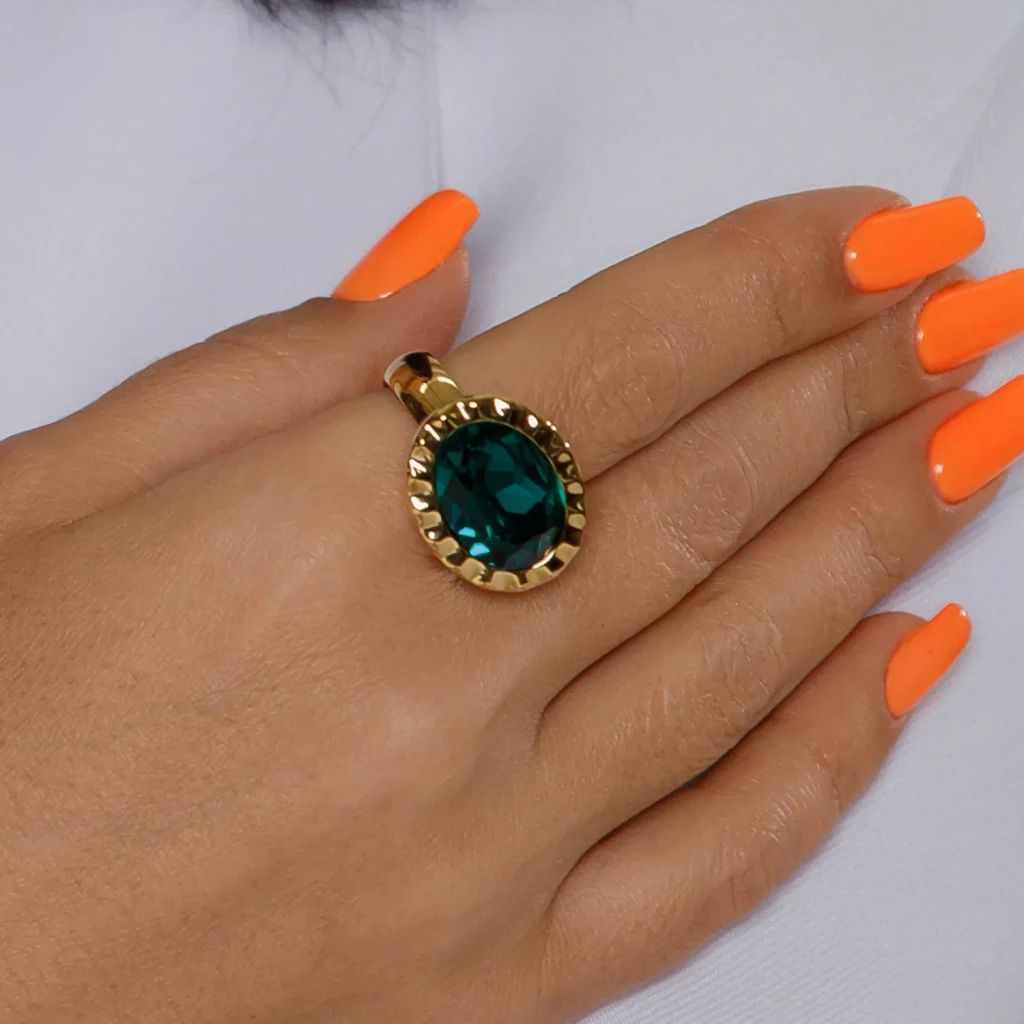Кольцо Qudo TIVOLA UNICA big (G/P) Emerald 56 686945