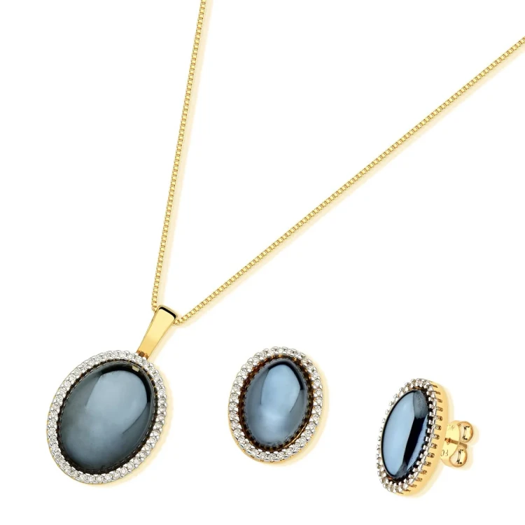 Комплект Possebon pearl black agate S3527.4 BW/G