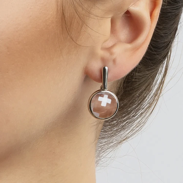 Серьги Possebon  quartz rose A1993.9 R/S