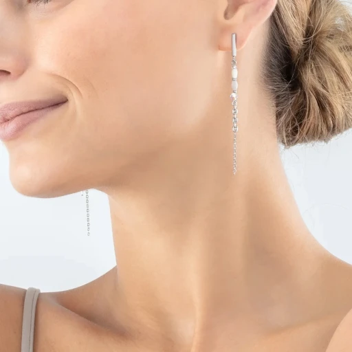 *Серьги Coeur de Lion White-Silver *6005/21-1417