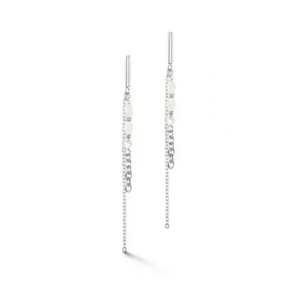 *Серьги Coeur de Lion White-Silver *6005/21-1417
