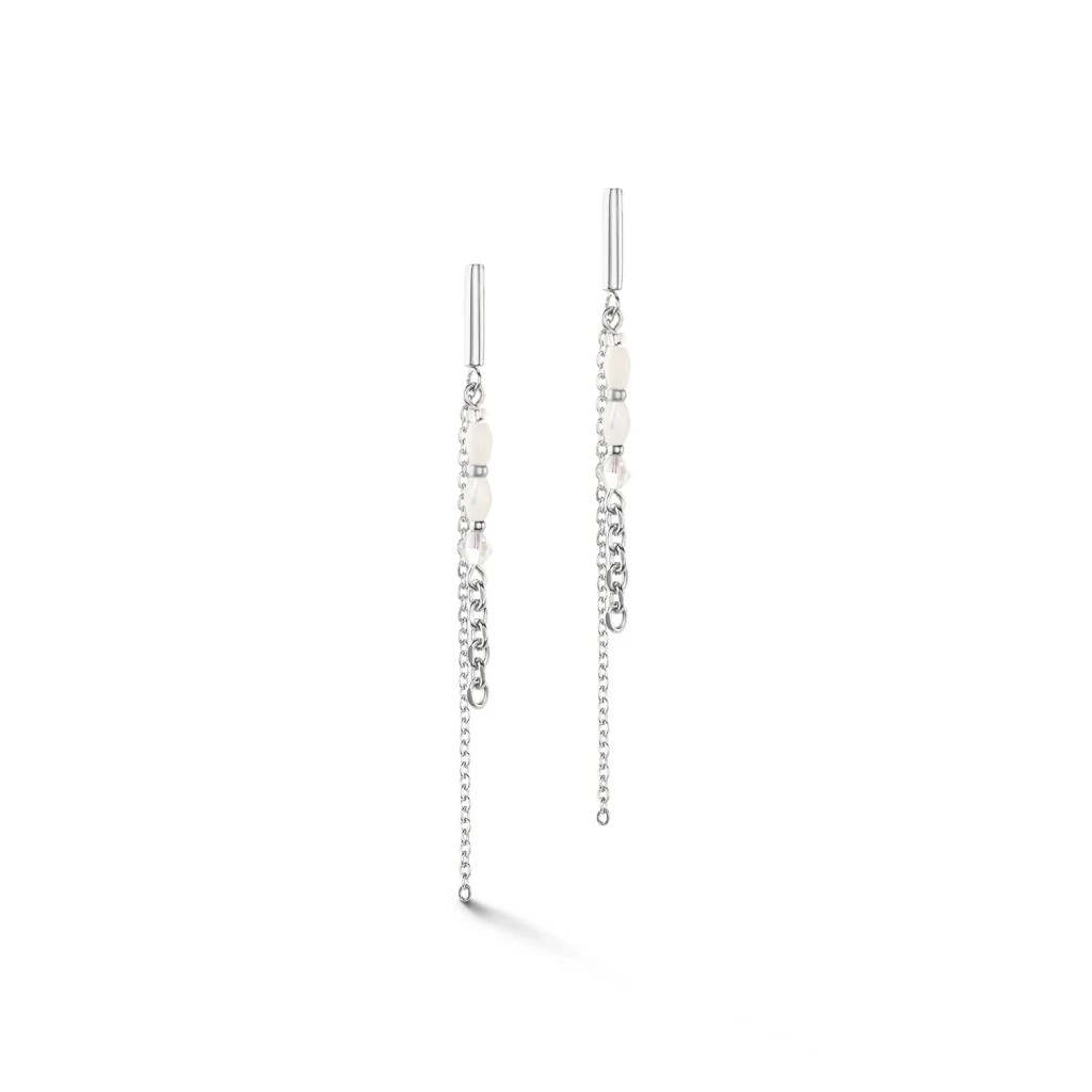 *Серьги Coeur de Lion White-Silver *6005/21-1417