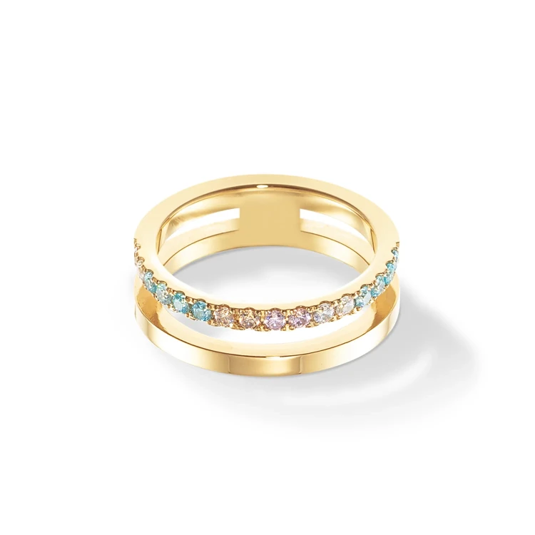 Кольцо Coeur de Lion Multicolour Pastel Gold 0136/40-1590 60