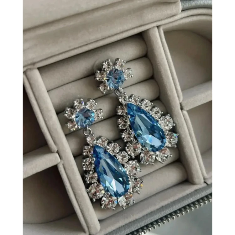 Серьги Dyrberg Kern LUCIA SS LIGHT BLUE / CRYSTAL 420035 BW/BL/S