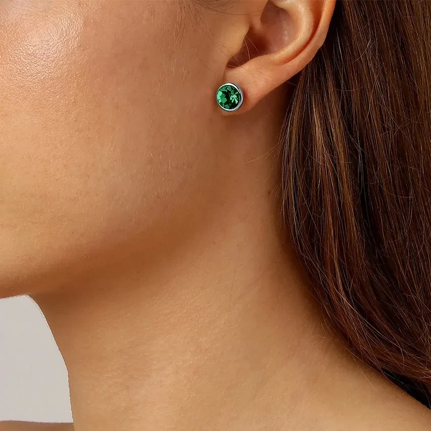 Серьги Dyrberg Kern DIA SS EMERALD GREEN 430134