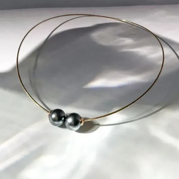 Колье Possebon graphite pearl B0500.3 BW/G