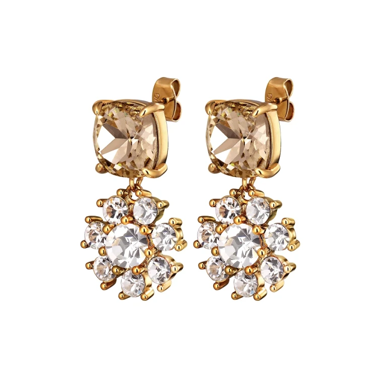 Серьги Dyrberg Kern POPPY SG GOLDEN / CRYSTAL 470118