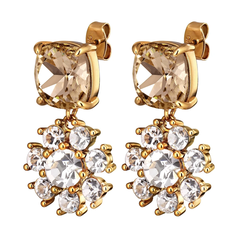 Серьги Dyrberg Kern POPPY SG GOLDEN / CRYSTAL 470118