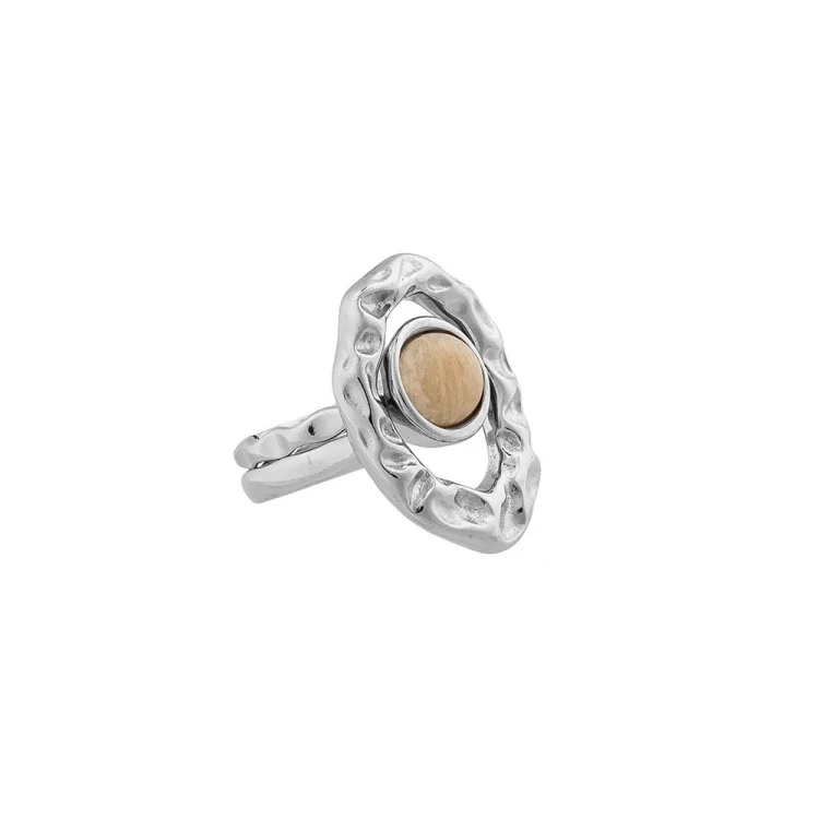 Кольцо Possebon двойное Amazonite Beige 16.5 мм K7158.12/16.5 BR/S
