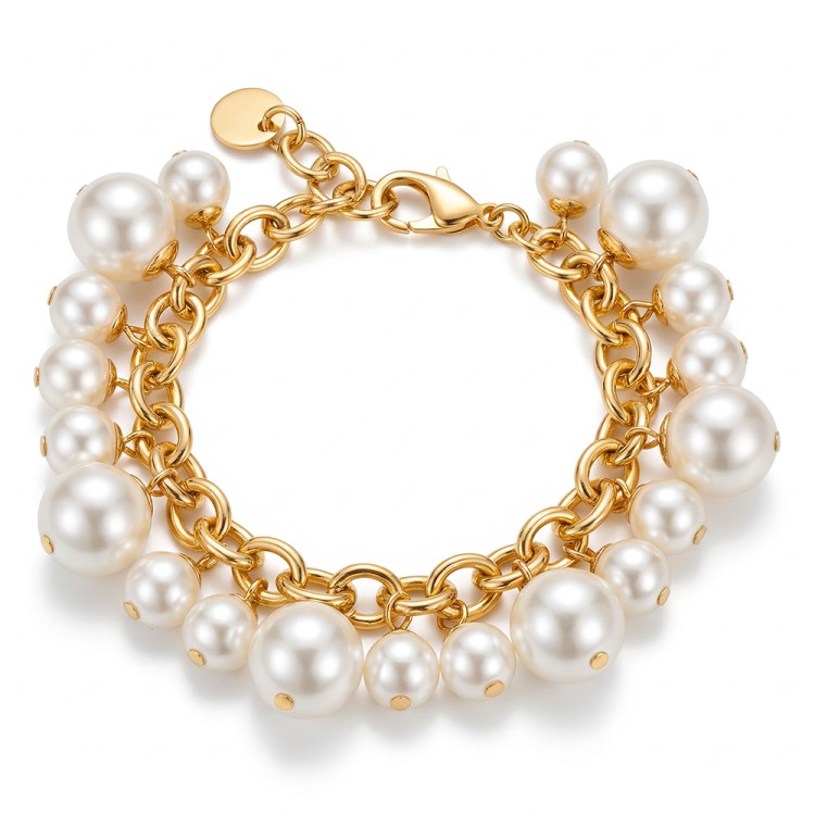 Браслет Dyrberg Kern CHANE SG WHITE PEARL 490172