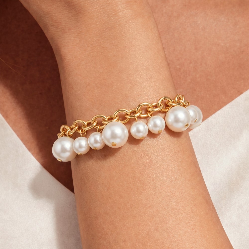 Браслет Dyrberg Kern CHANE SG WHITE PEARL 490172