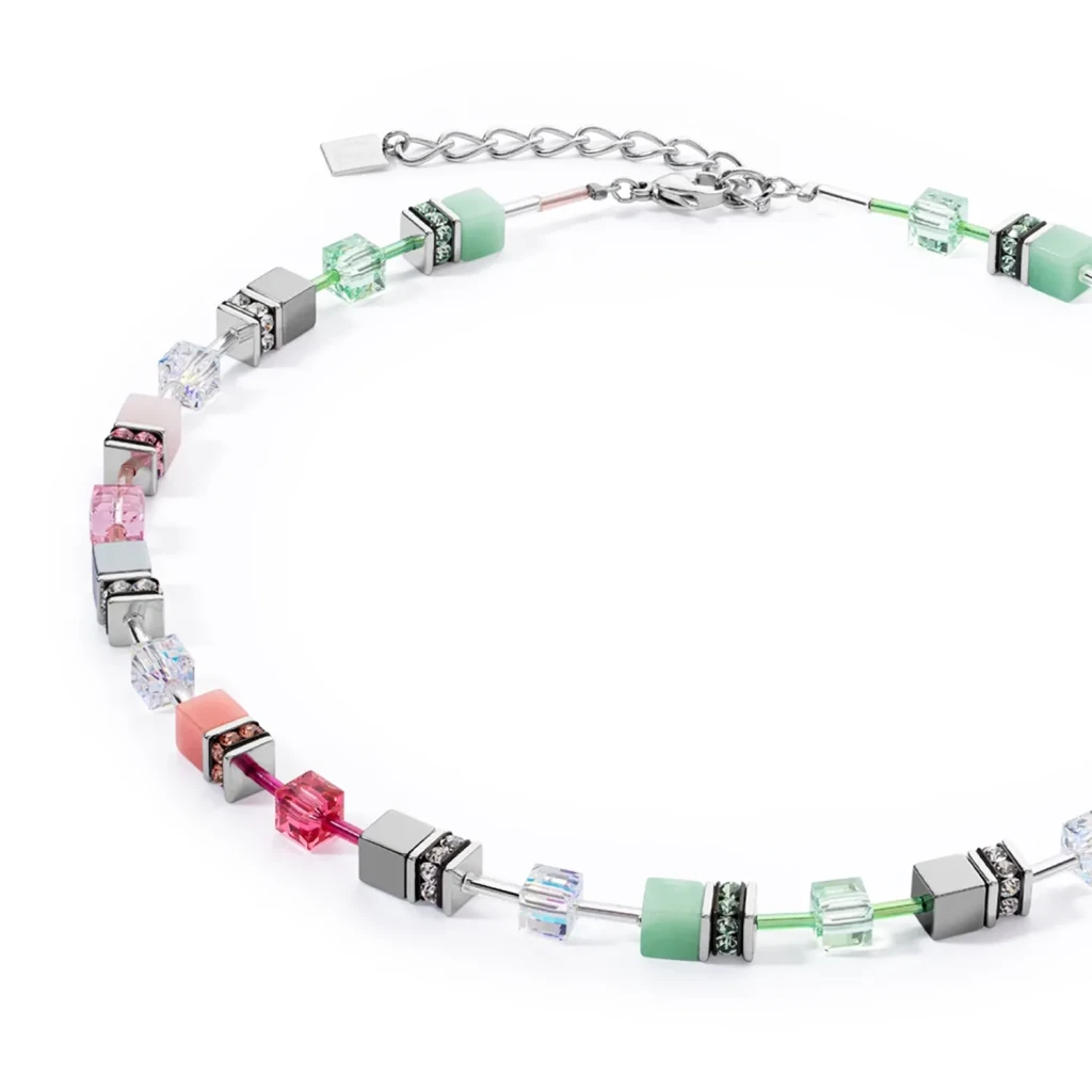 Колье Coeur de Lion Green-Pink 4023/10-0504