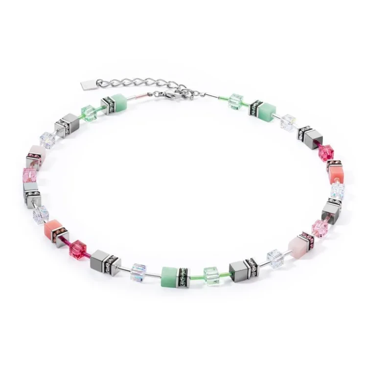 Колье Coeur de Lion Green-Pink 4023/10-0504