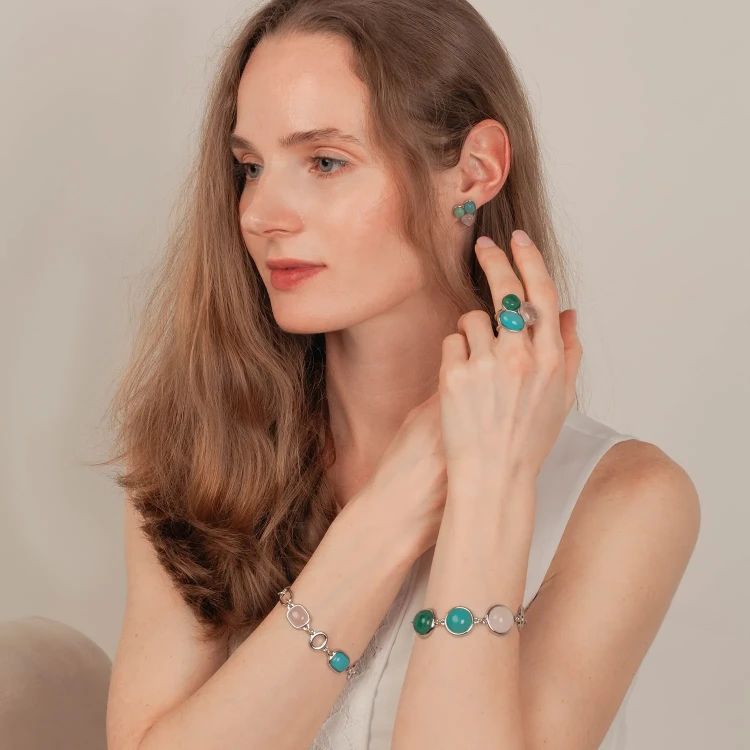 Серьги Possebon Azul, Q.Roze, Q.Verde A0292.20.7.17 S