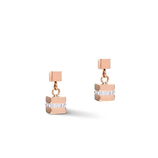 Серьги Coeur de Lion White Rose Gold Silver 5023/21-1822