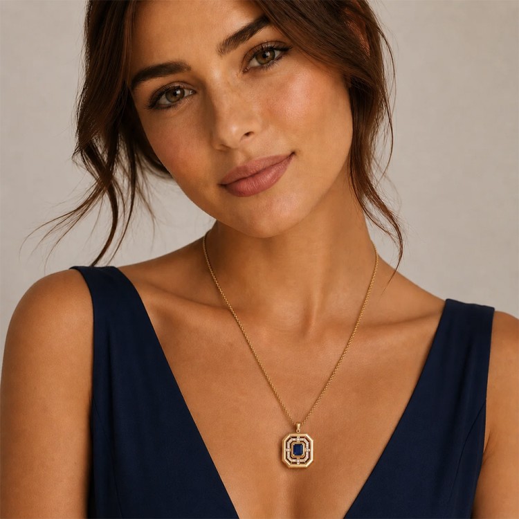 Колье Coeur de Lion Blue-Gold 2066/10-0716