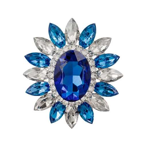 Брошь Sunflower crystal blue br14649p BL/S Fiore Luna
