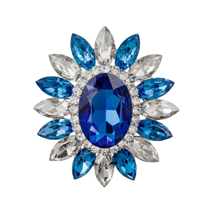 Брошь Sunflower crystal blue br14649p BL/S Fiore Luna