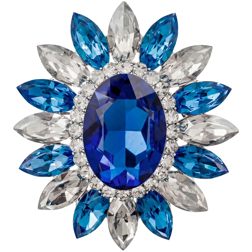 Брошь Sunflower crystal blue br14649p BL/S Fiore Luna
