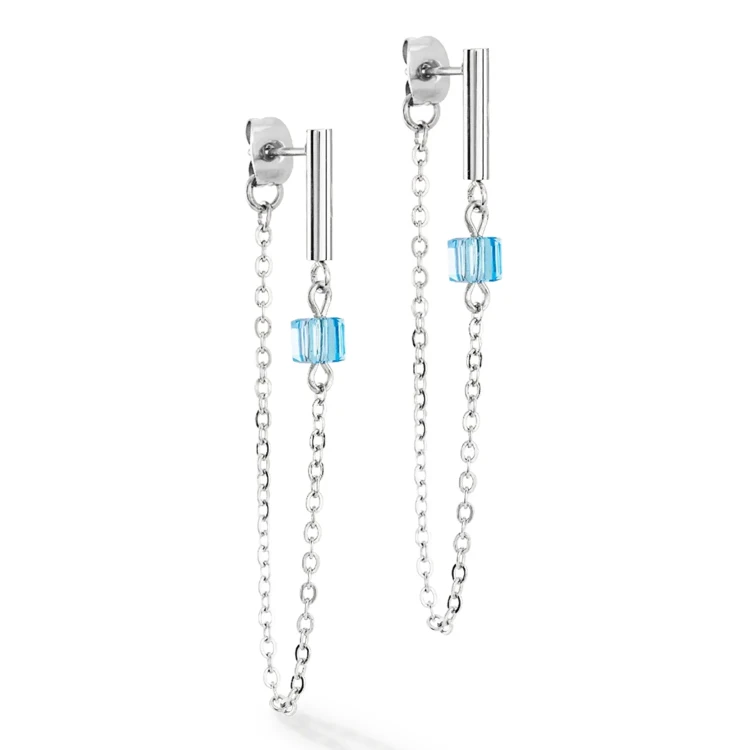 Серьги Coeur de Lion Blue-Silver 5076/21-0717
