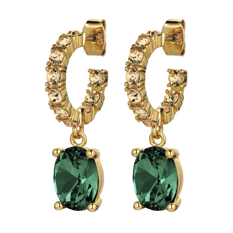 Серьги Dyrberg Kern BARBARA SG EMERALD GREEN /GOLDEN 430125