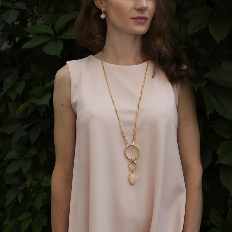 Колье Fiore Luna ROSE QUARTZ LN3171-4 R/G