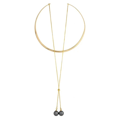 Колье Possebon graphite pearl B0501.3 BW/G
