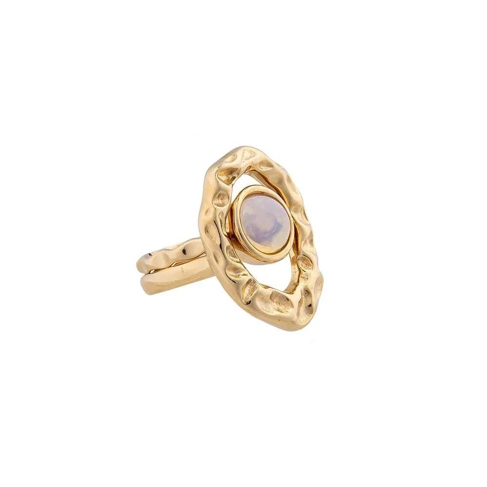 *Кольцо Possebon двойное Opaline 16.5 мм *K7158.25/16.5 BW/G