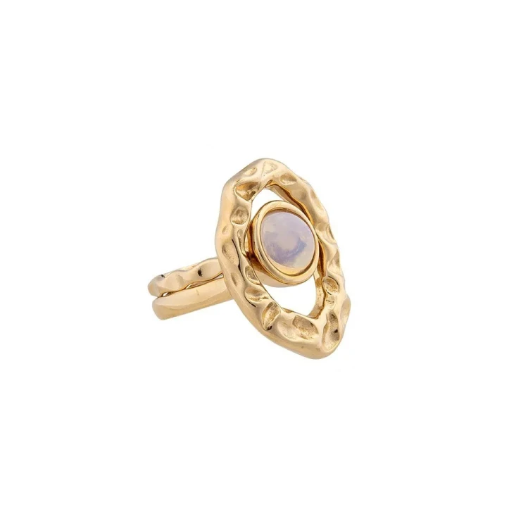 *Кольцо Possebon двойное Opaline 16.5 мм *K7158.25/16.5 BW/G