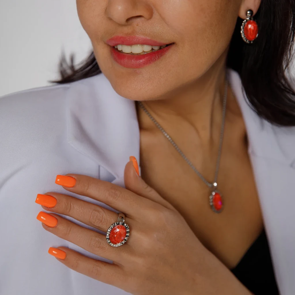 Кольцо Qudo TIVOLA UNICA big (S/P) Crystal orange ignite 56 688421