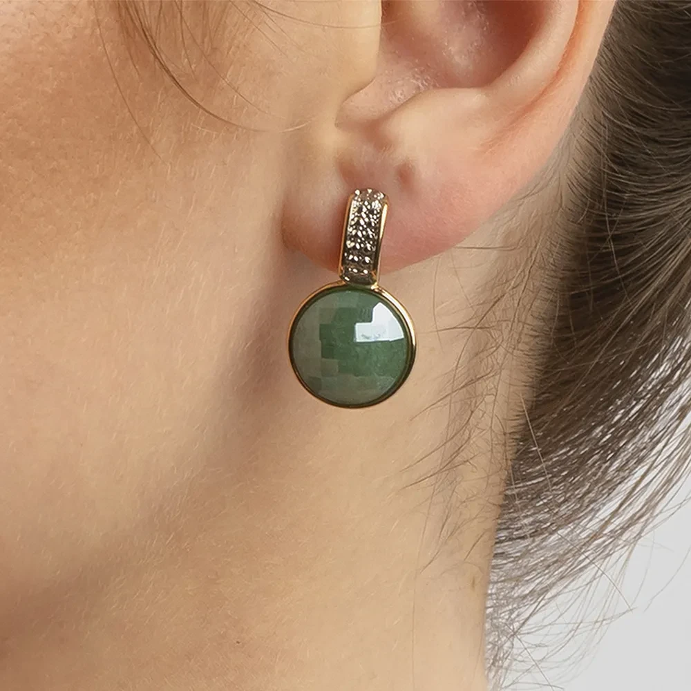 Серьги Possebon pearl green quartz A3091.16 G/G