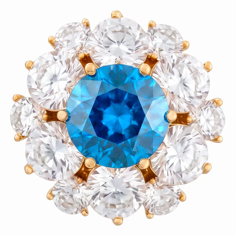 Брошь Кристалл Zircon+магнит XR12099A4 BL/G Fiore Luna