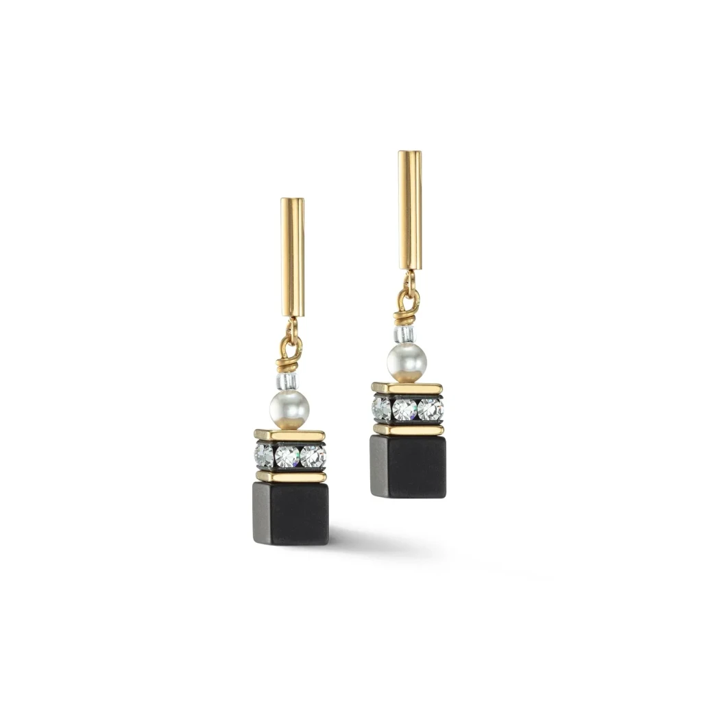 Пусеты Coeur de Lion Black-Gold 5086/21-1316
