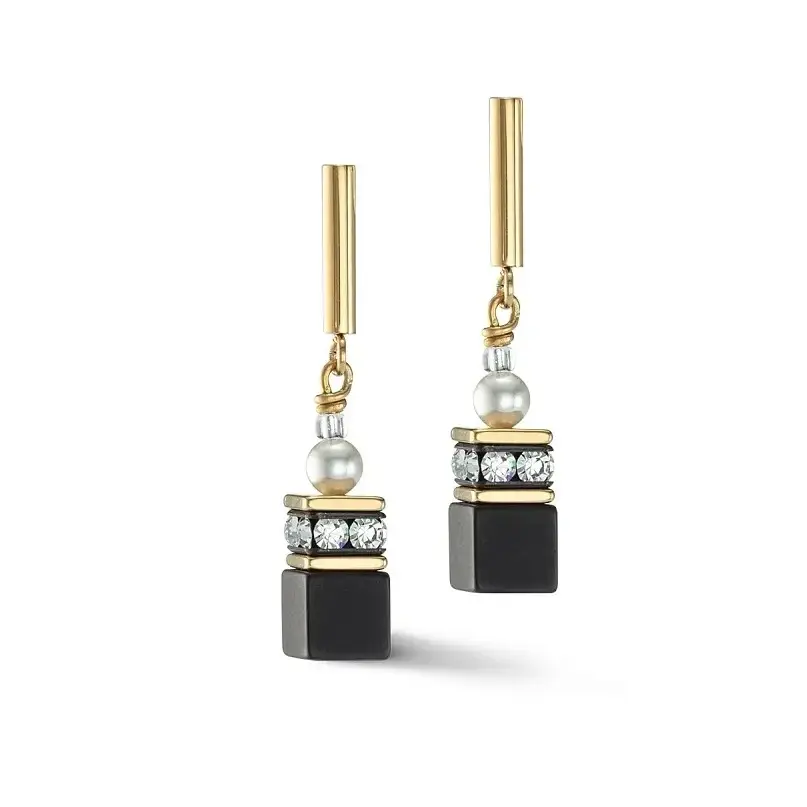 Пусеты Coeur de Lion Black-Gold 5086/21-1316