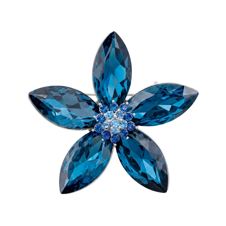 Брошь Цветок с пятью лепестками BR14494 BL/S Fiore Luna