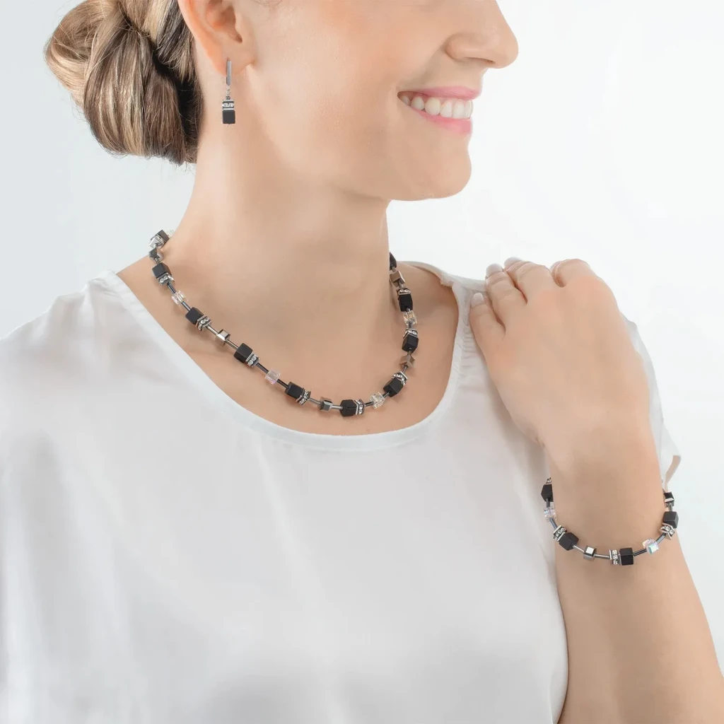 Колье Coeur de Lion Black-Crystal 4018/10-1318