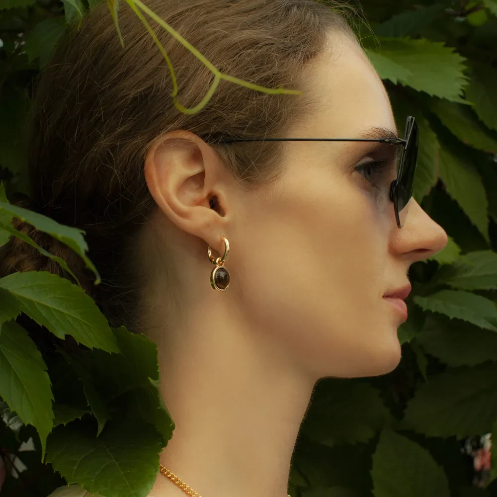 Серьги Fiore Luna TIGER EYE LE1115 BR/G