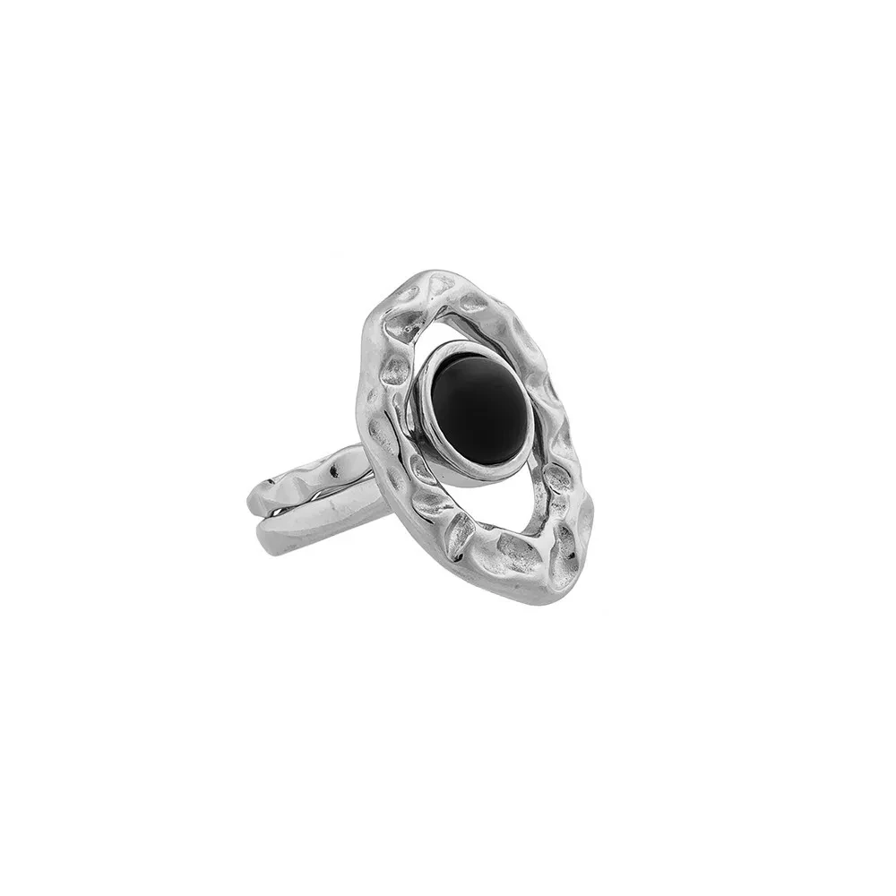 Кольцо Possebon двойное Black Agate 16.5 мм K7158.4/16.5 BW/S
